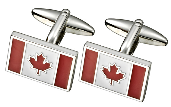 Canadian Flags Alpine Cufflinks | Key Centre Engravables - Guelph, Ontario